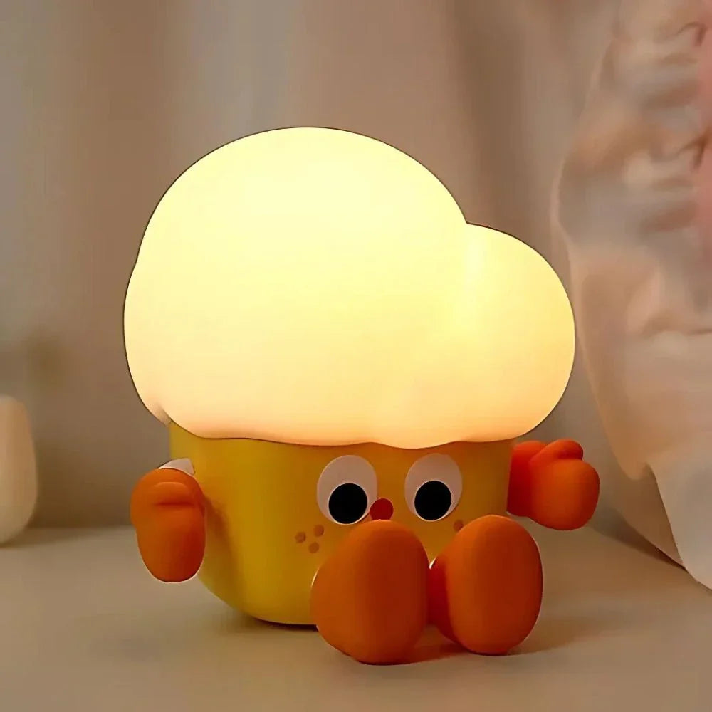 Cute Character Bedside Night Light Touch Control Rechargeable Lamp