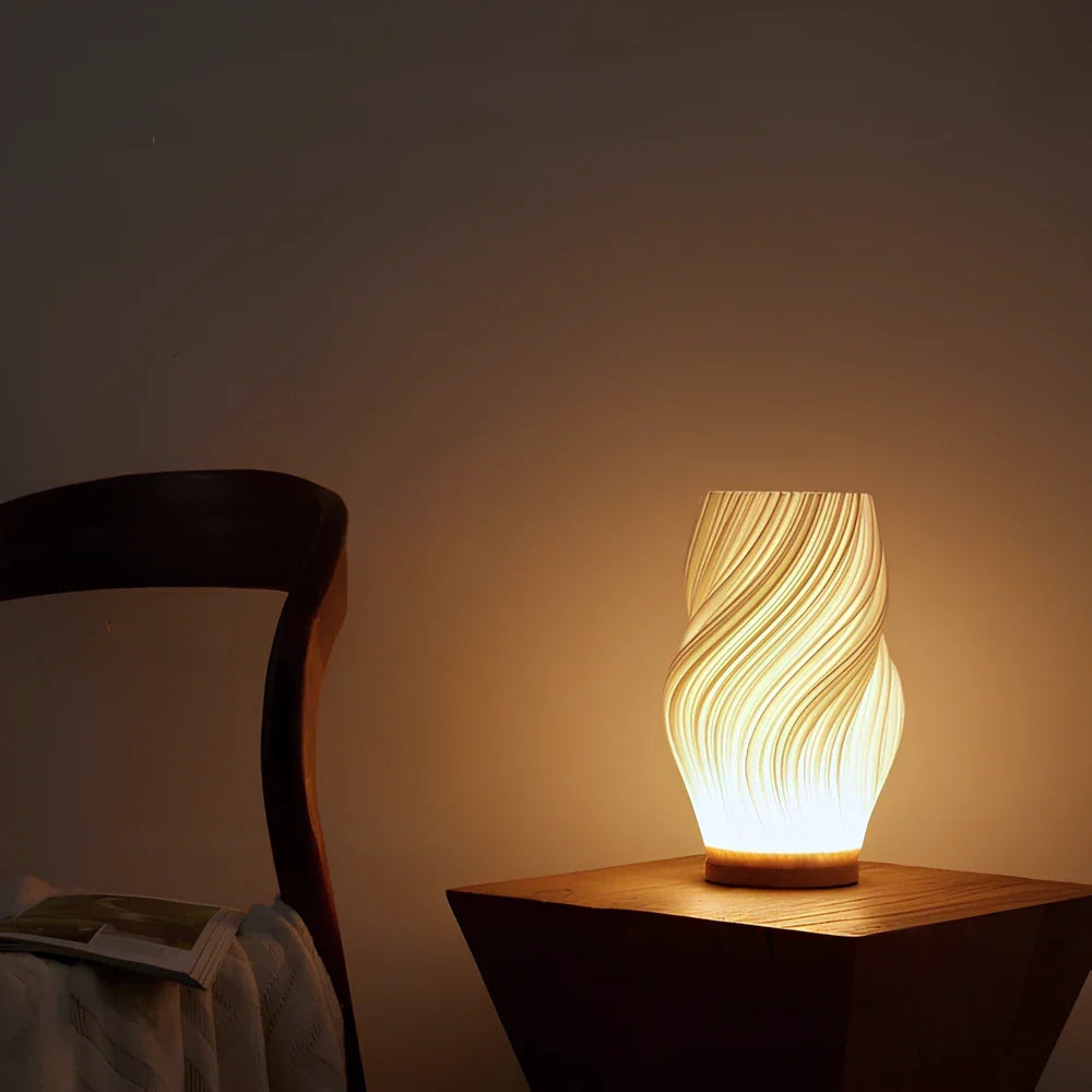 Contemporary Accent Lamp Stylish Wave Design with Adjustable Glow
