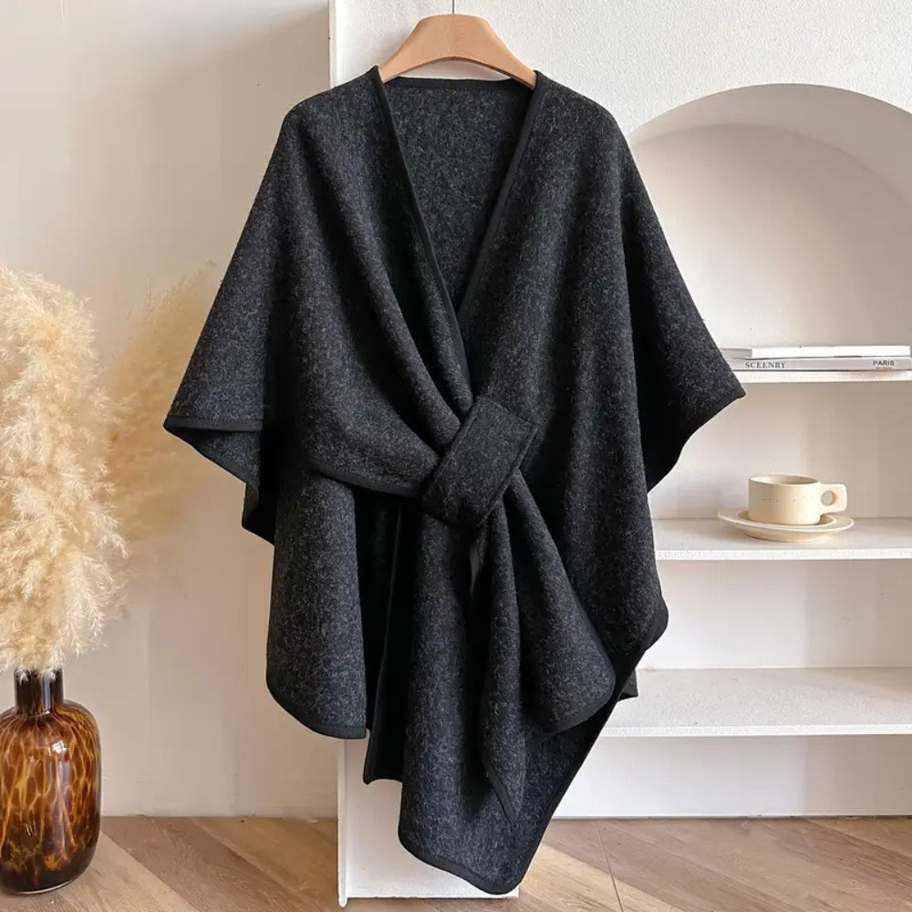 Stylish Non‑Elastic Shawl Coat with Cosy Drape