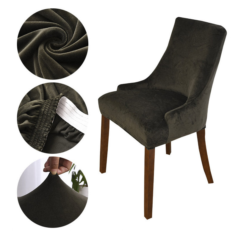 Velvet Stretch Armless Wingback Chair Cover Slipcover
