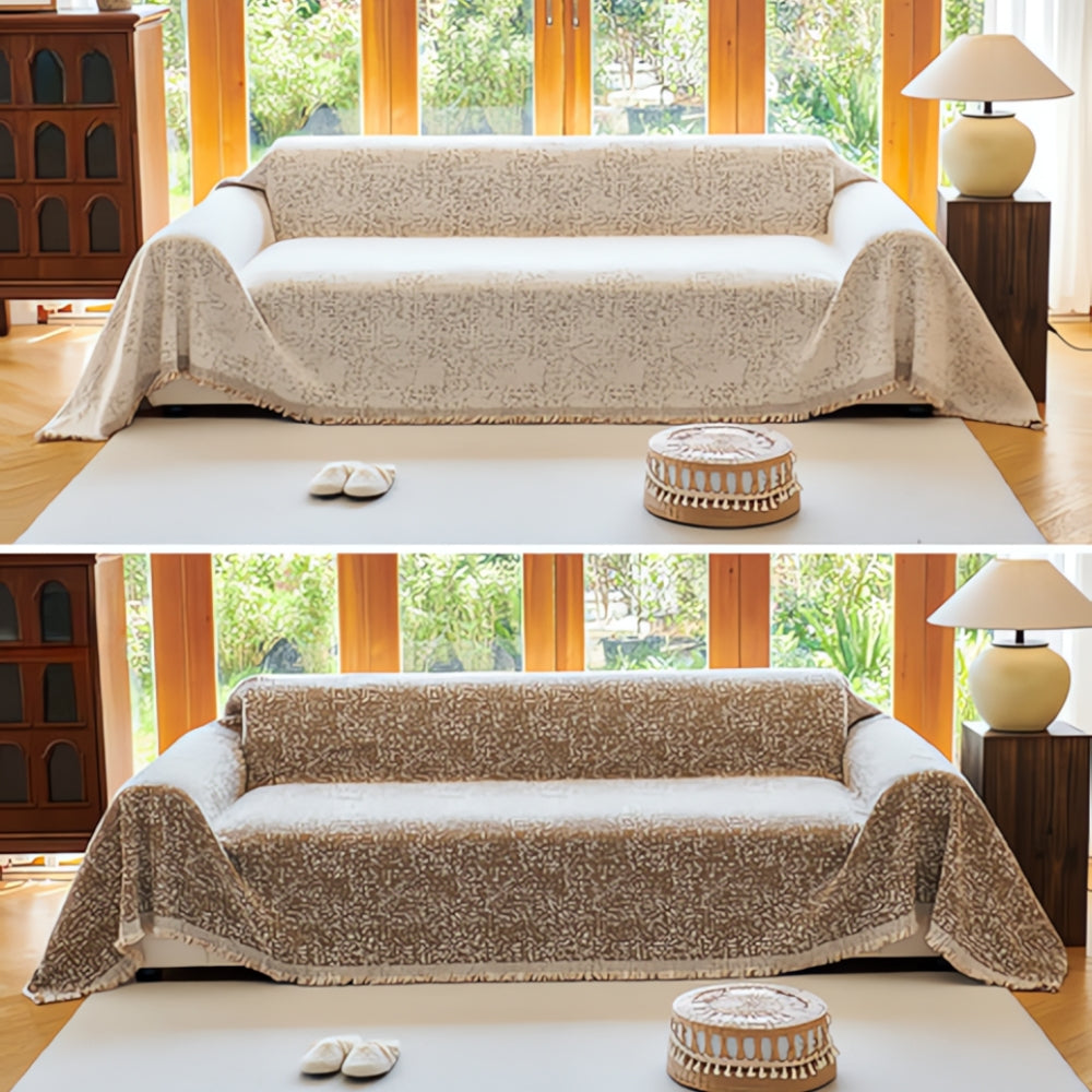 Nordic Speckle Sofa Protector Reversible Boho Couch Cover