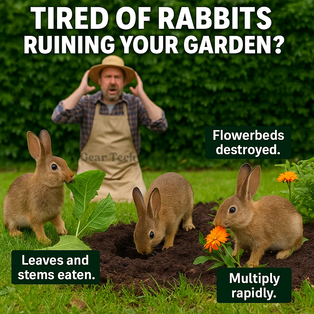 Solar Powered Ultrasonic Rabbit Repeller Humane Garden Protection