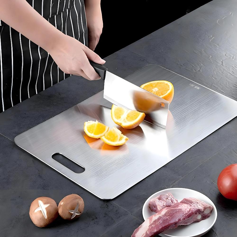 Durable Kitchen Chopping Board Antibacterial Stainless Steel Design
