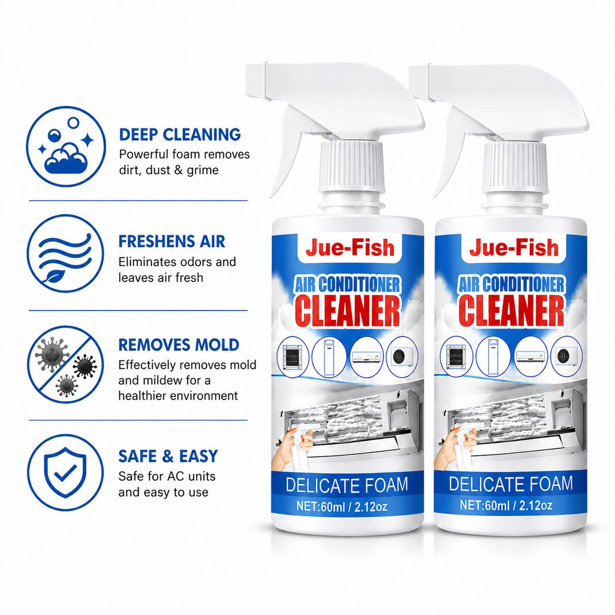 Air Conditioner Foam Cleaner Spray Set – 2 Bottle Set