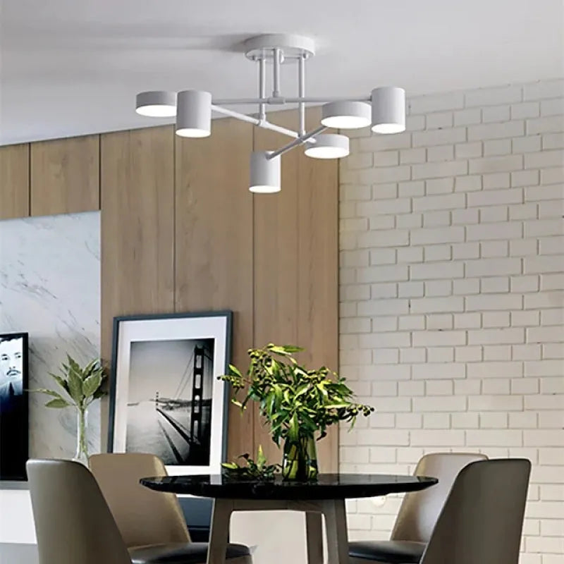 Modern Living Room Ceiling Light 6-Light Adjustable Design