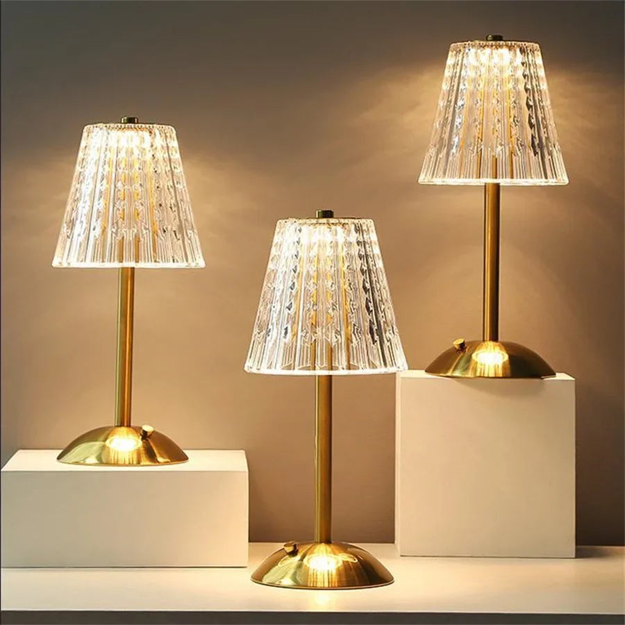 Crystal Table Lamp Decorative Golden Light for Modern Interiors