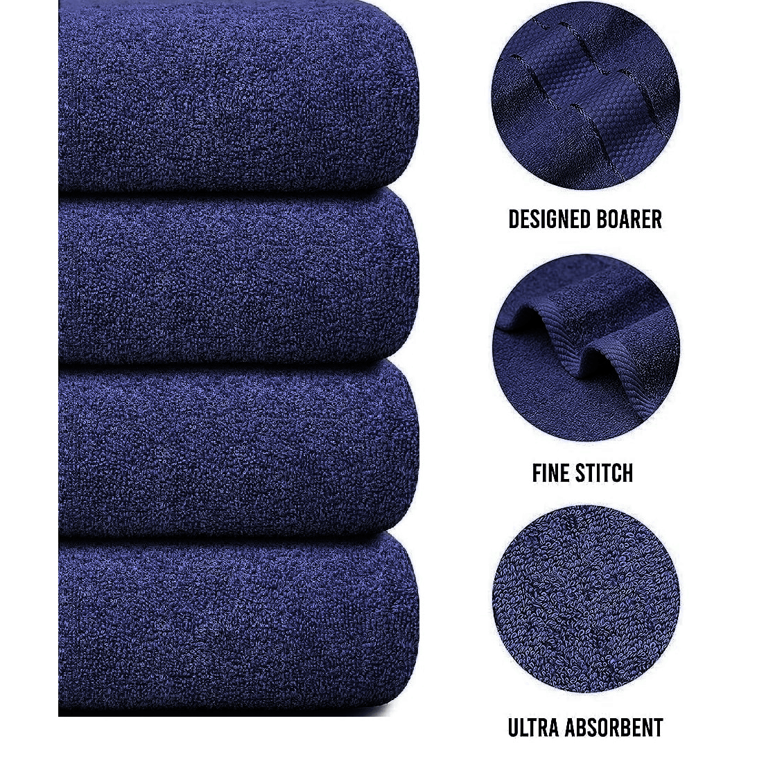 4-Piece Jumbo Bath Towel Set - Quick Dry Bathroom Towels
