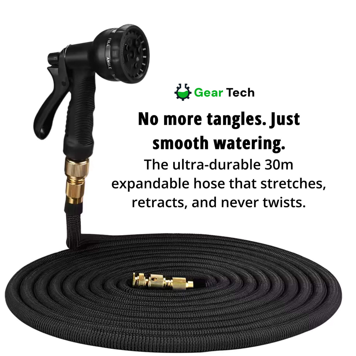 Expandable Garden Hose with 8‑Mode Spray Nozzle Leak‑Proof & Anti‑Kink