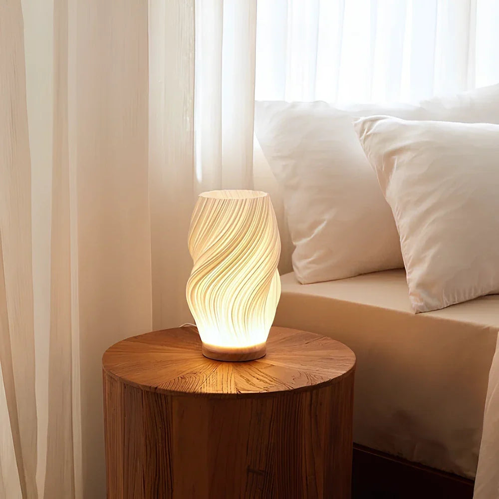 Contemporary Accent Lamp Stylish Wave Design with Adjustable Glow