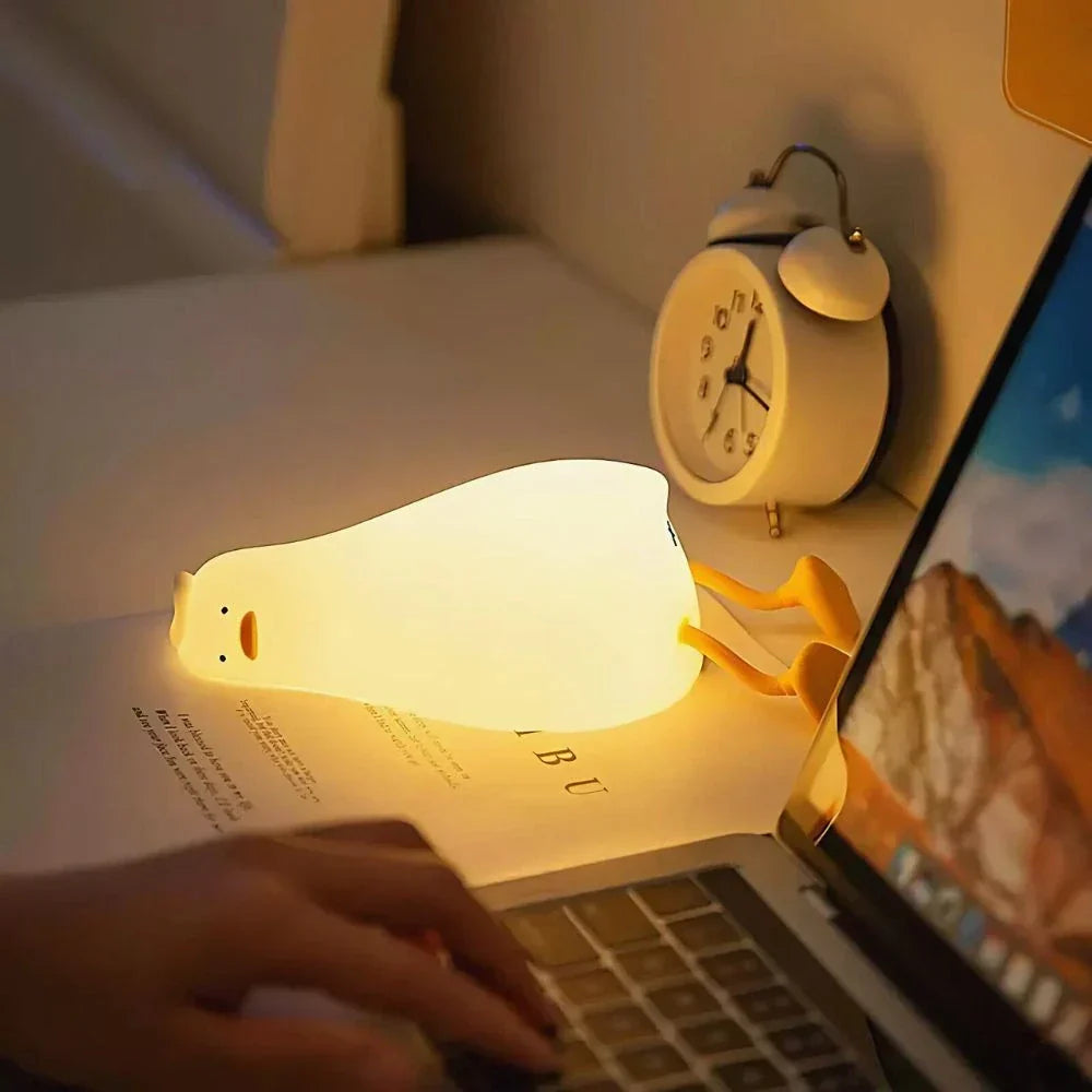 Cute Character Bedside Night Light Touch Control Rechargeable Lamp