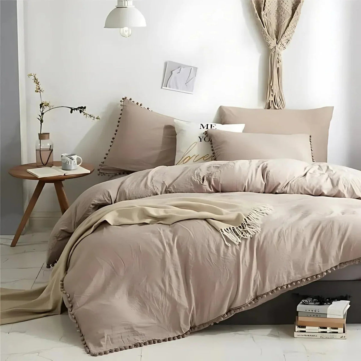 Decorative Quilt Cover Set Anna Pompom Style