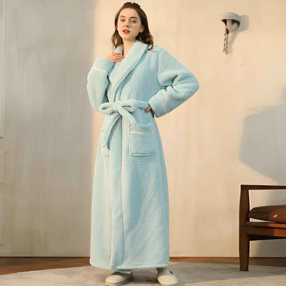 Elegant Lounge Robe with Waist Tie Closure