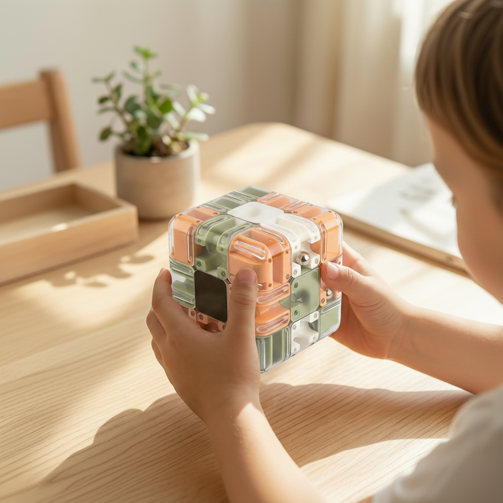 3D Maze Puzzle Cube Brain Teaser with Metal Ball and Multi-Layer Labyrinth Pathways