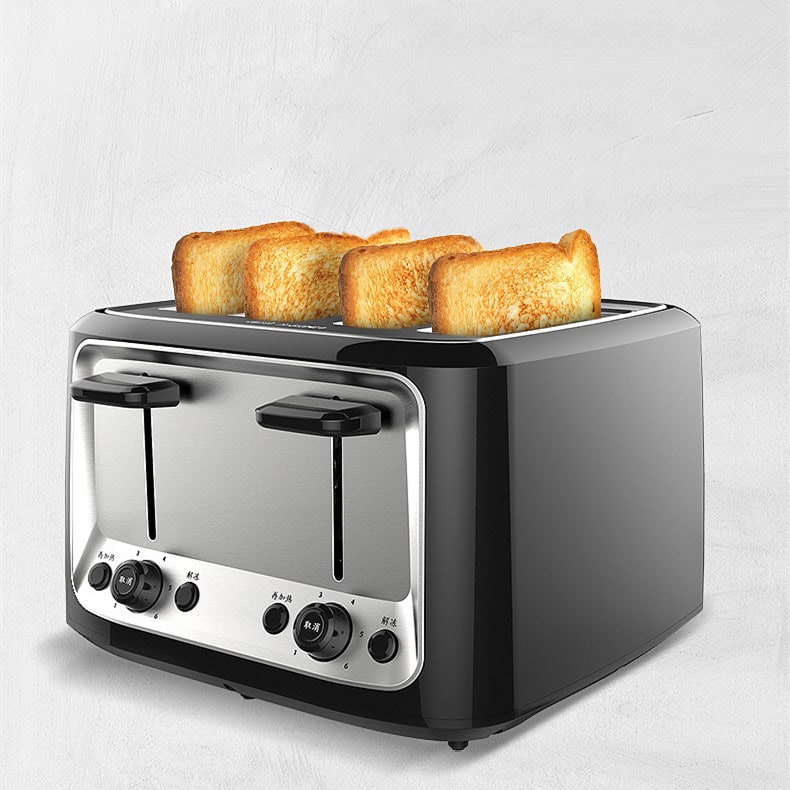 4 Slice Toaster Oven with Stainless Steel Top Dual Independent Controls and Cover Four