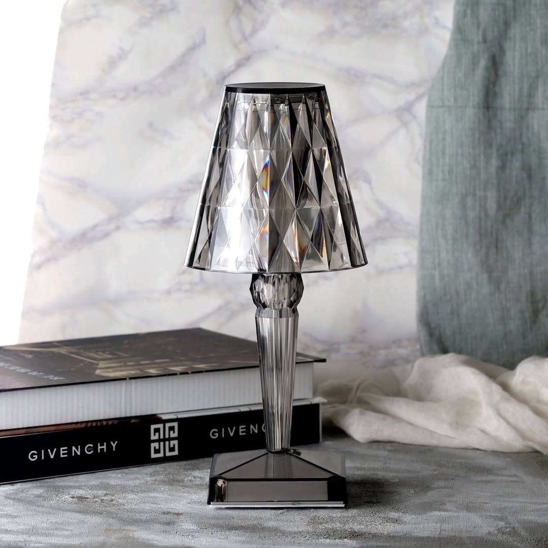 Elegant Crystal Accent Lamp Dimmable Rechargeable Lighting for Home