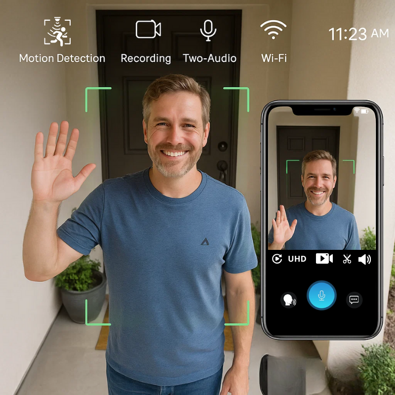 Smart Home Security Doorbell with Motion Alerts
