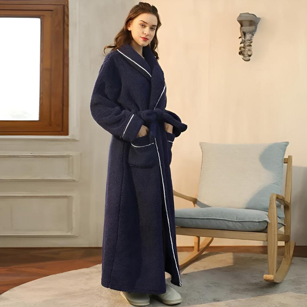 Elegant Lounge Robe with Waist Tie Closure