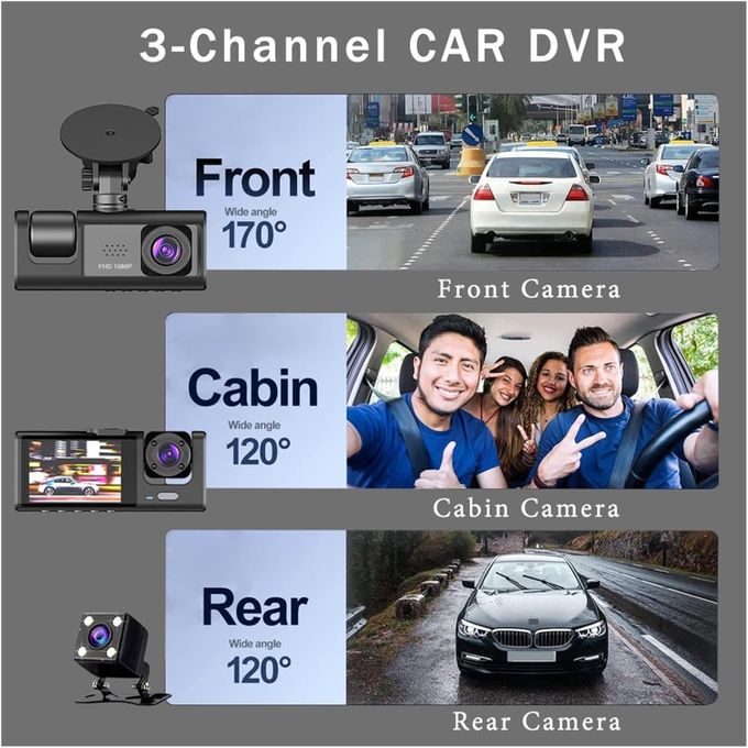 Ultimate Guardian 1080P Triple Lens Dash Cam