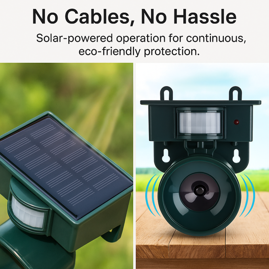 Garden Bird Deterrent Motion Sensor Pest Control with Sonic & Ultrasonic Output