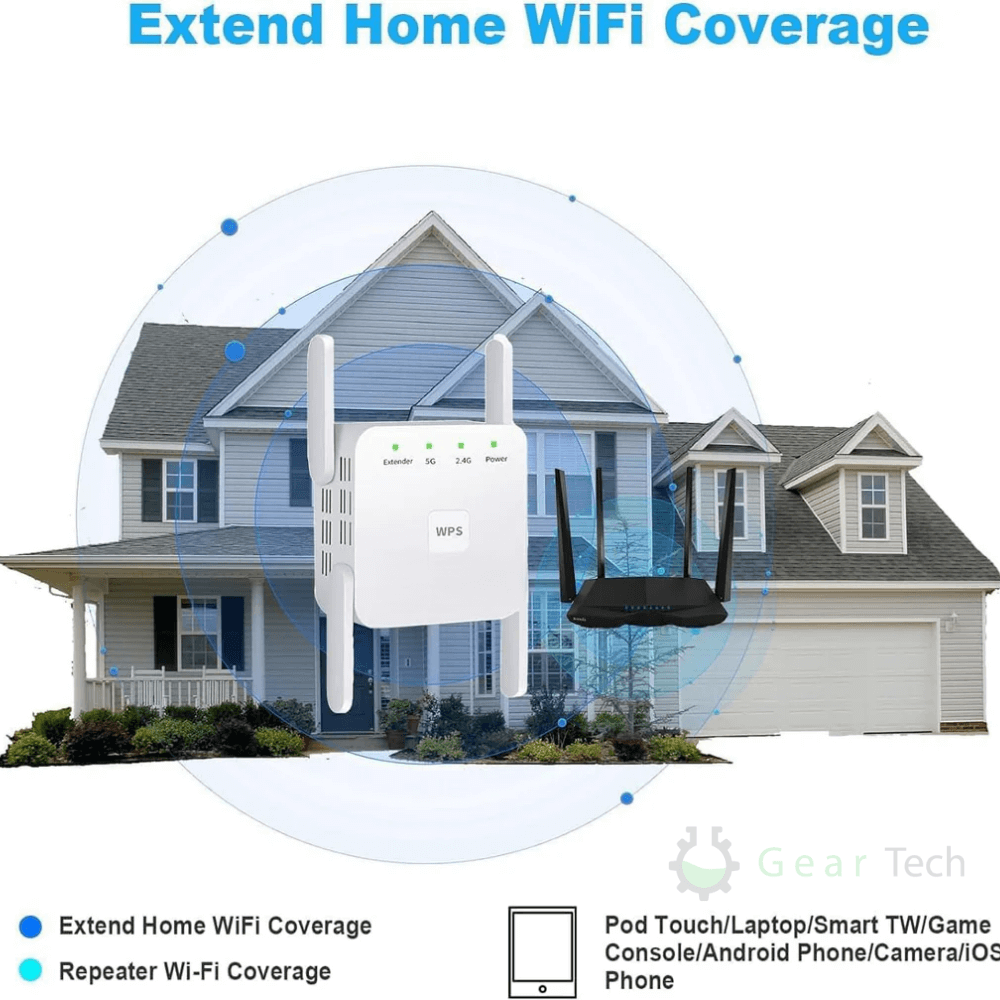 Home WiFi Range Extender Dual-Band Signal Booster