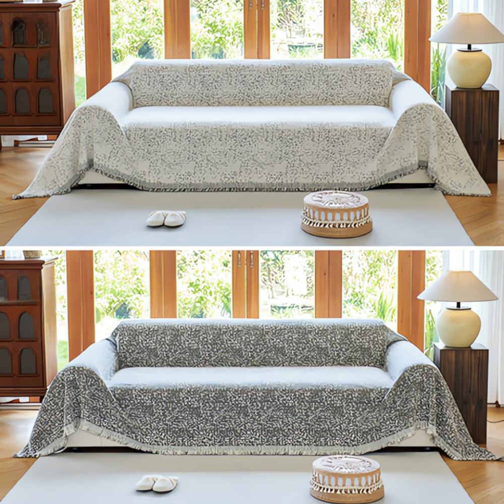 Nordic Speckle Sofa Protector Reversible Boho Couch Cover
