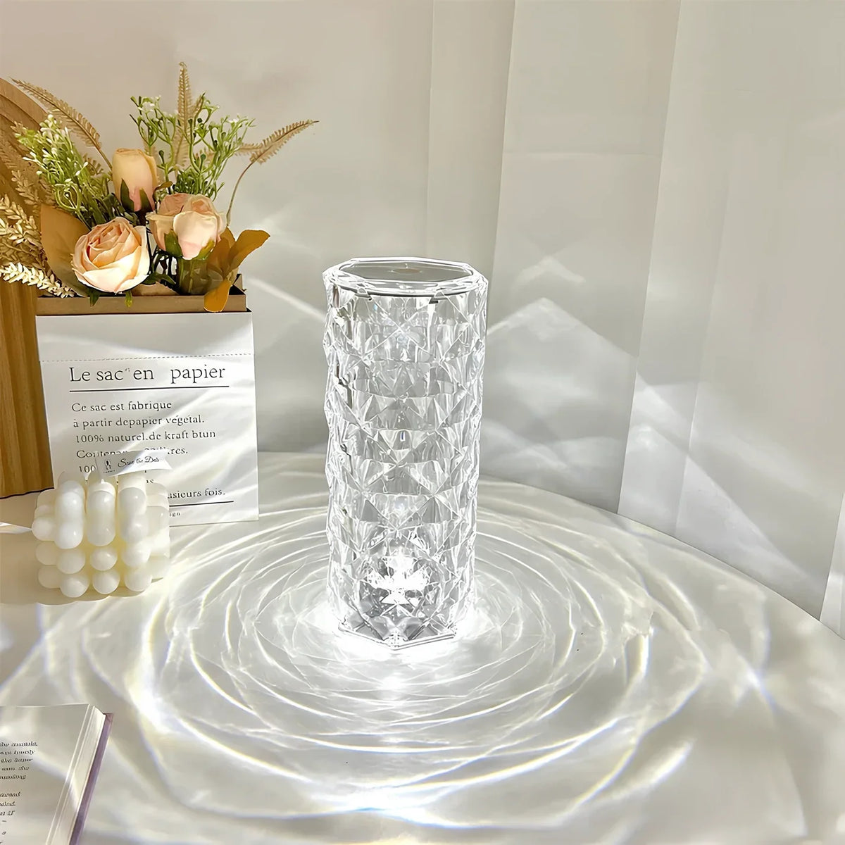 Elegant Crystal LED Lamp 16 Colour Options & Remote Control