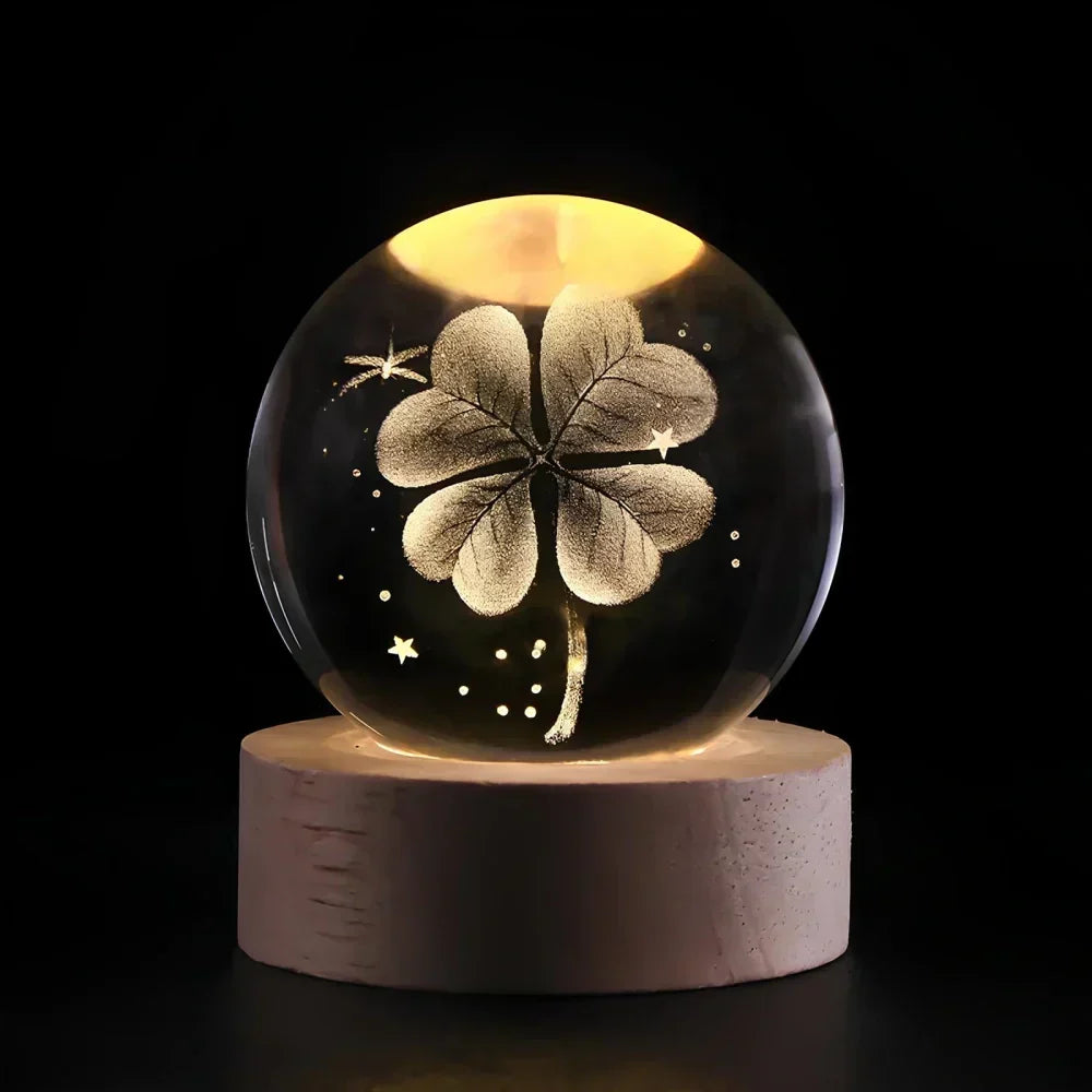 LED Crystal Sphere Night Light Cosmic 3D Planet Display