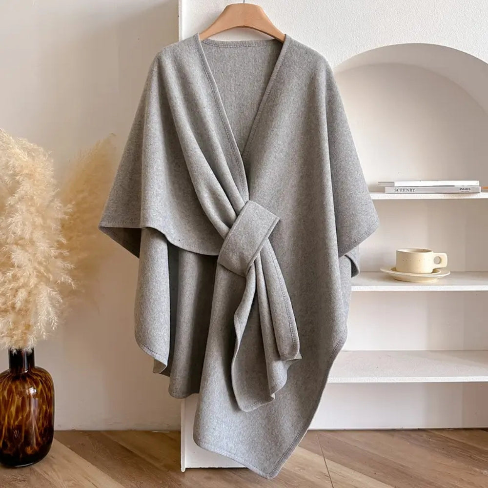 Stylish Non‑Elastic Shawl Coat with Cosy Drape