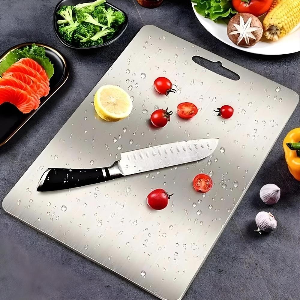 Durable Kitchen Chopping Board Antibacterial Stainless Steel Design