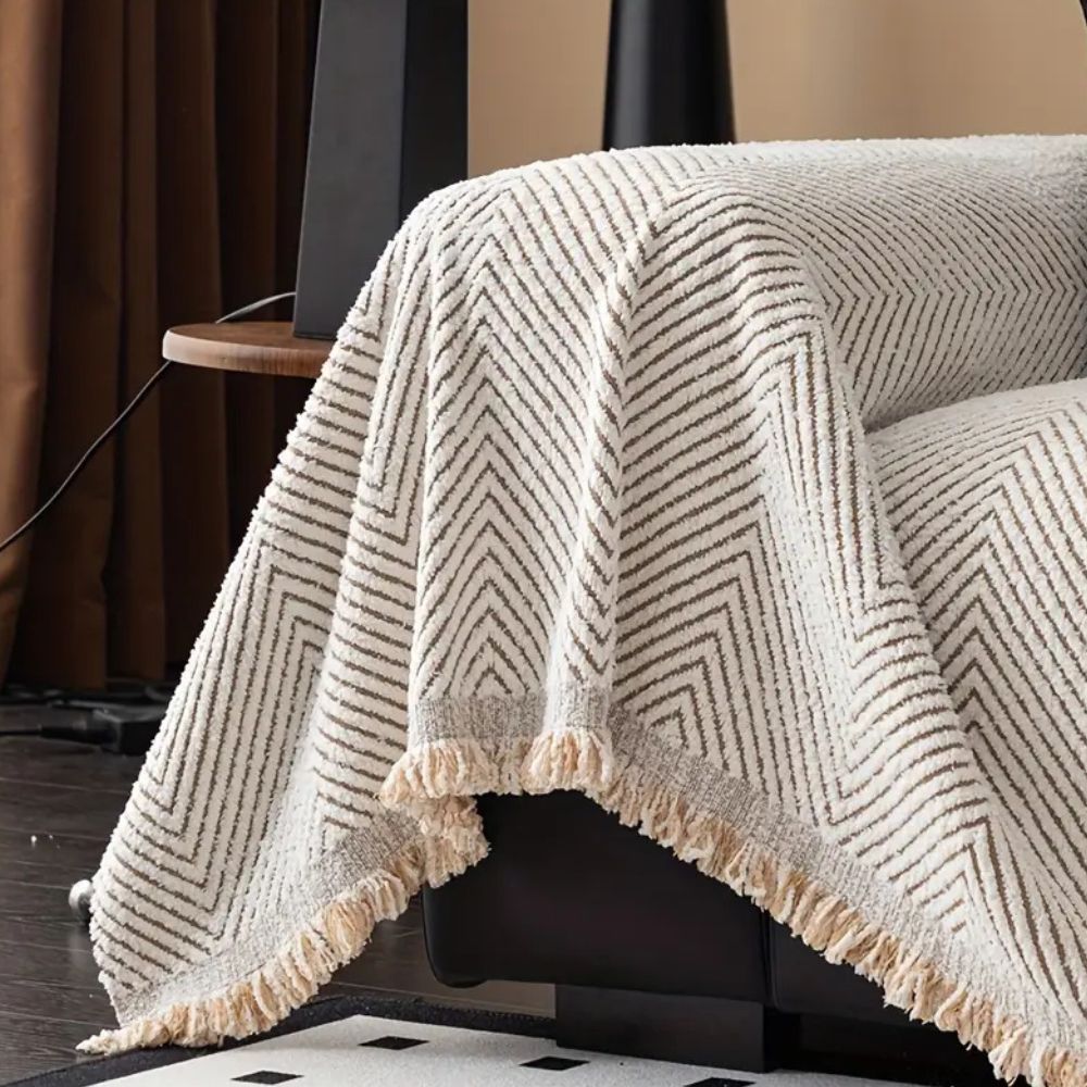 Modern Couch Protector with Herringbone Pattern