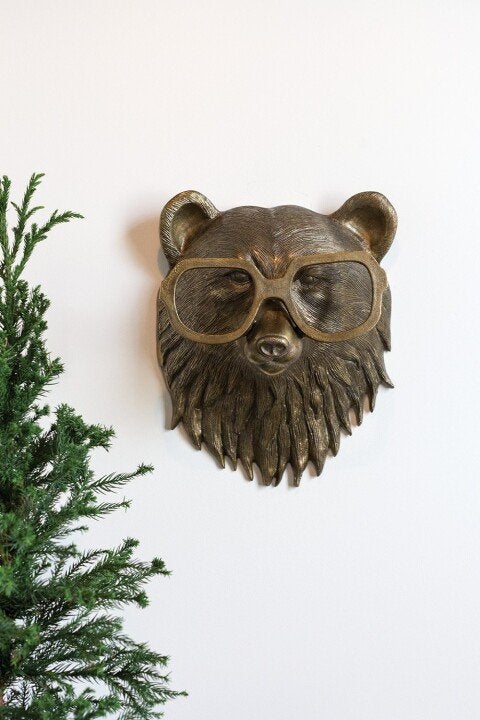 Decorative Deer Head Sculpture Rustic Textured Antler Wall Piece