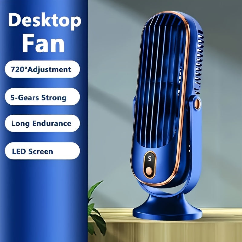 Portable 5-Speed Air Cooler & USB Desk Fan with Rechargeable Battery