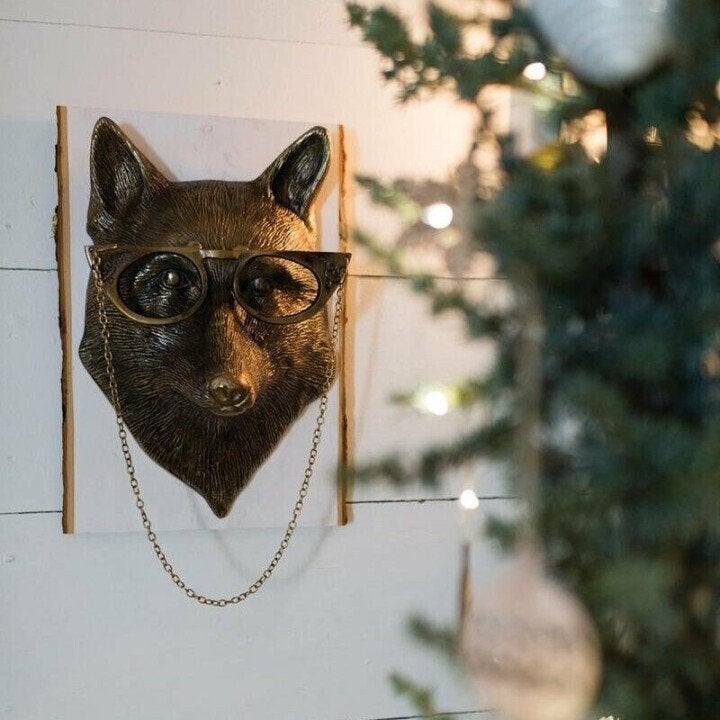 Decorative Deer Head Sculpture Rustic Textured Antler Wall Piece