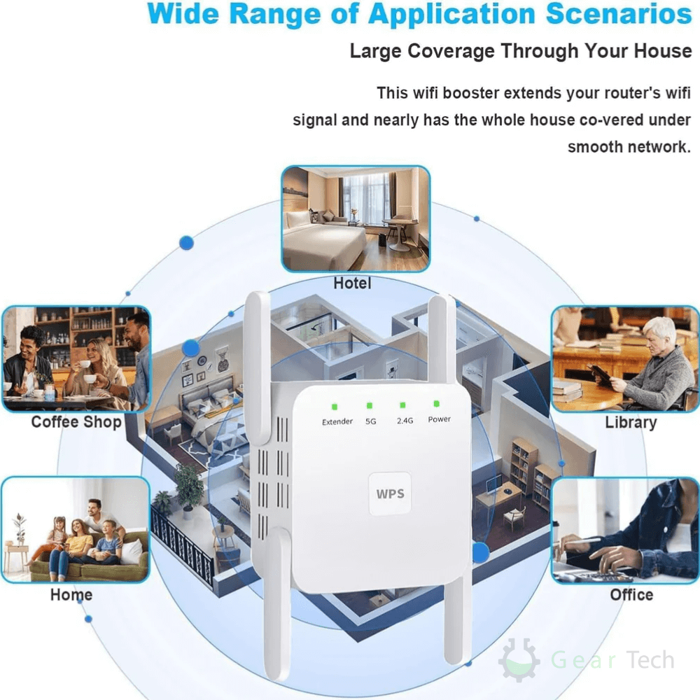 Home WiFi Range Extender Dual-Band Signal Booster