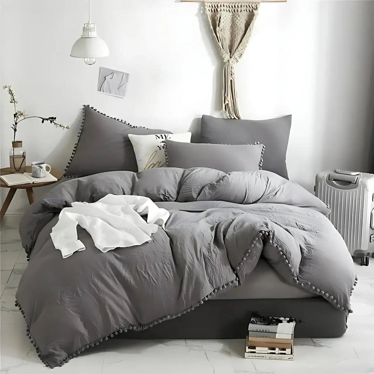 Decorative Quilt Cover Set Anna Pompom Style