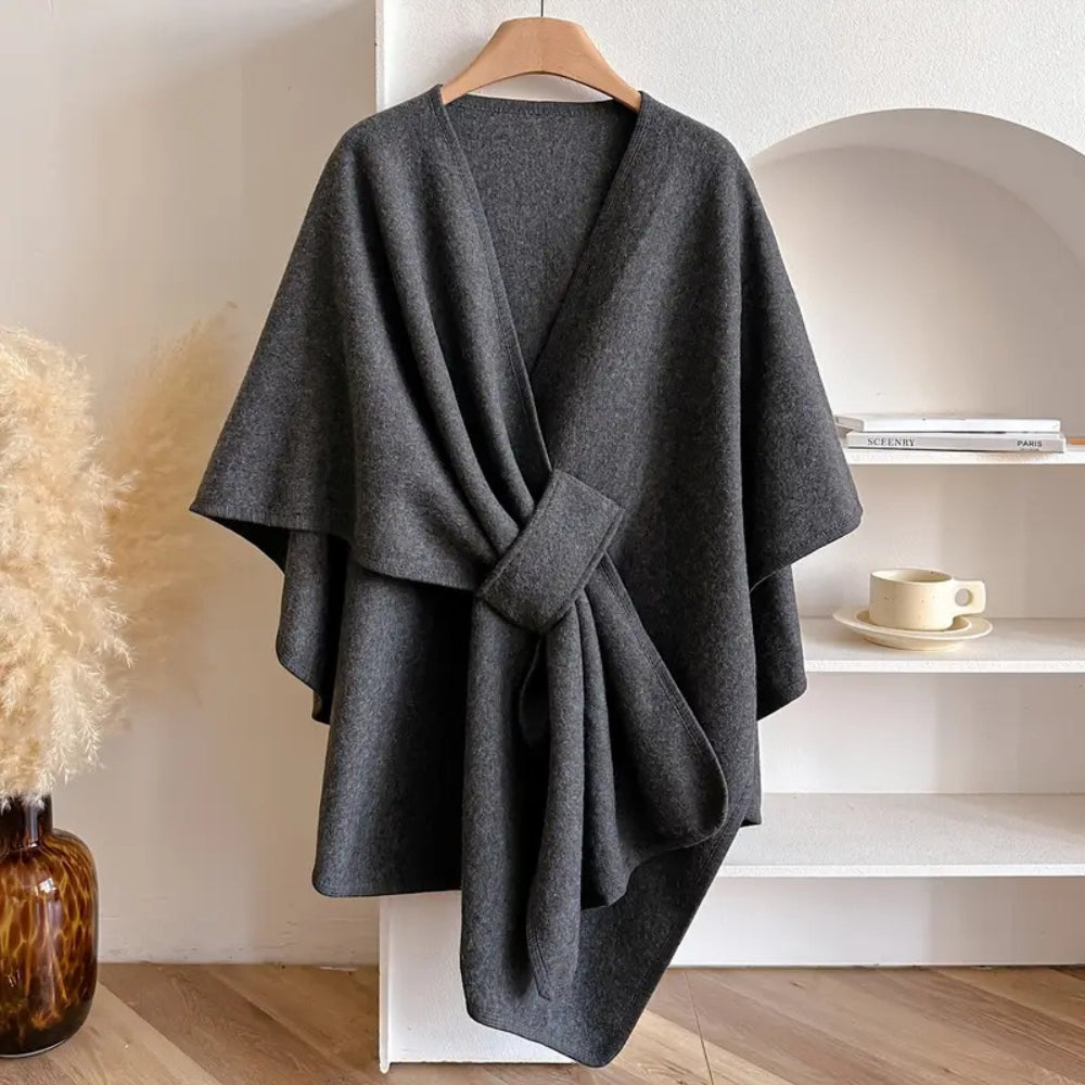 Stylish Non‑Elastic Shawl Coat with Cosy Drape
