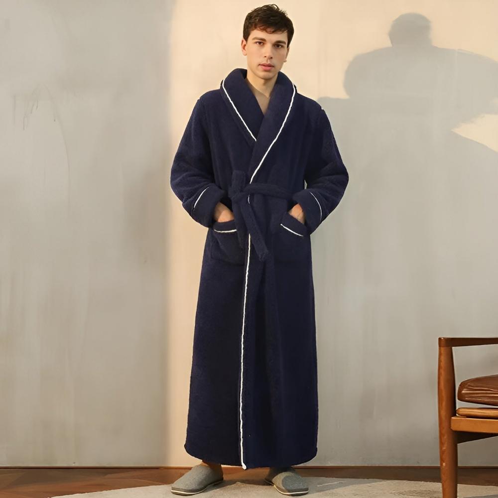 Elegant Lounge Robe with Waist Tie Closure