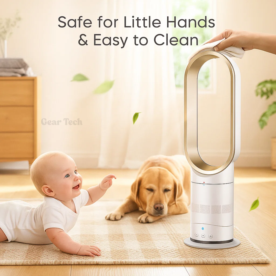 Safe & Stylish Bladeless Fan for Home Comfort