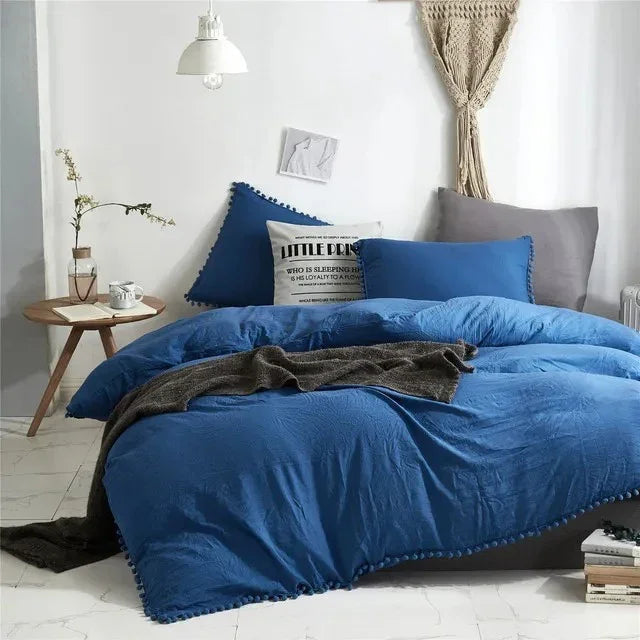 Decorative Quilt Cover Set Anna Pompom Style