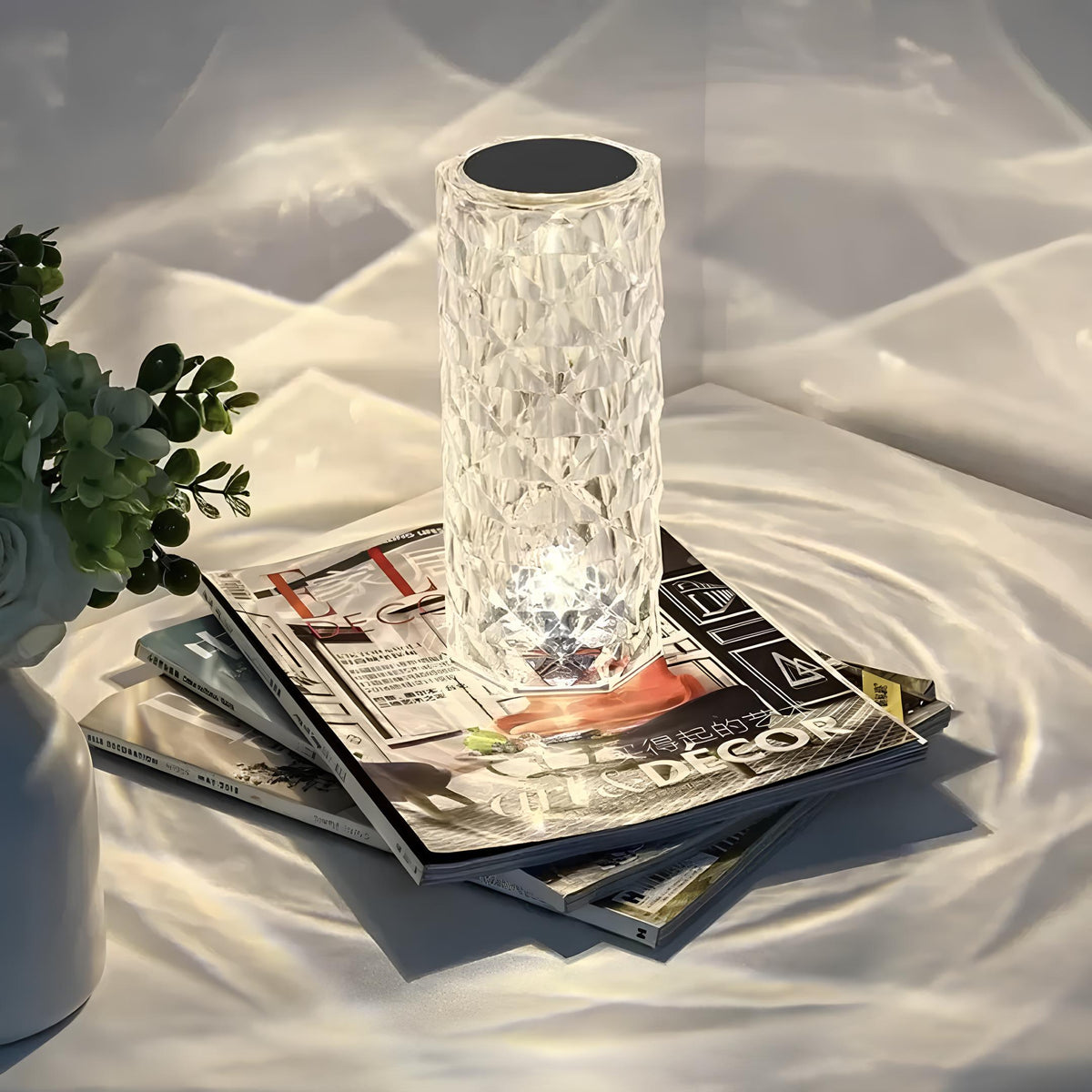 Elegant Crystal LED Lamp 16 Colour Options & Remote Control
