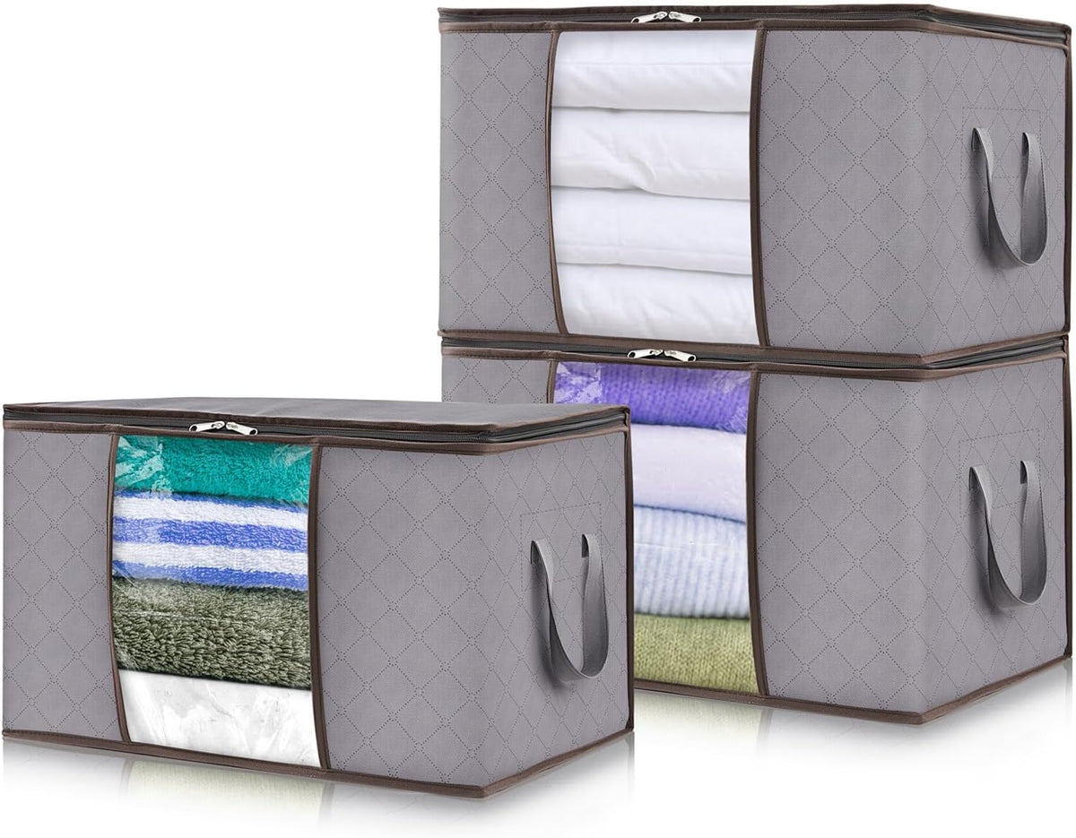Foldable Storage Boxes with Handles and Front Window