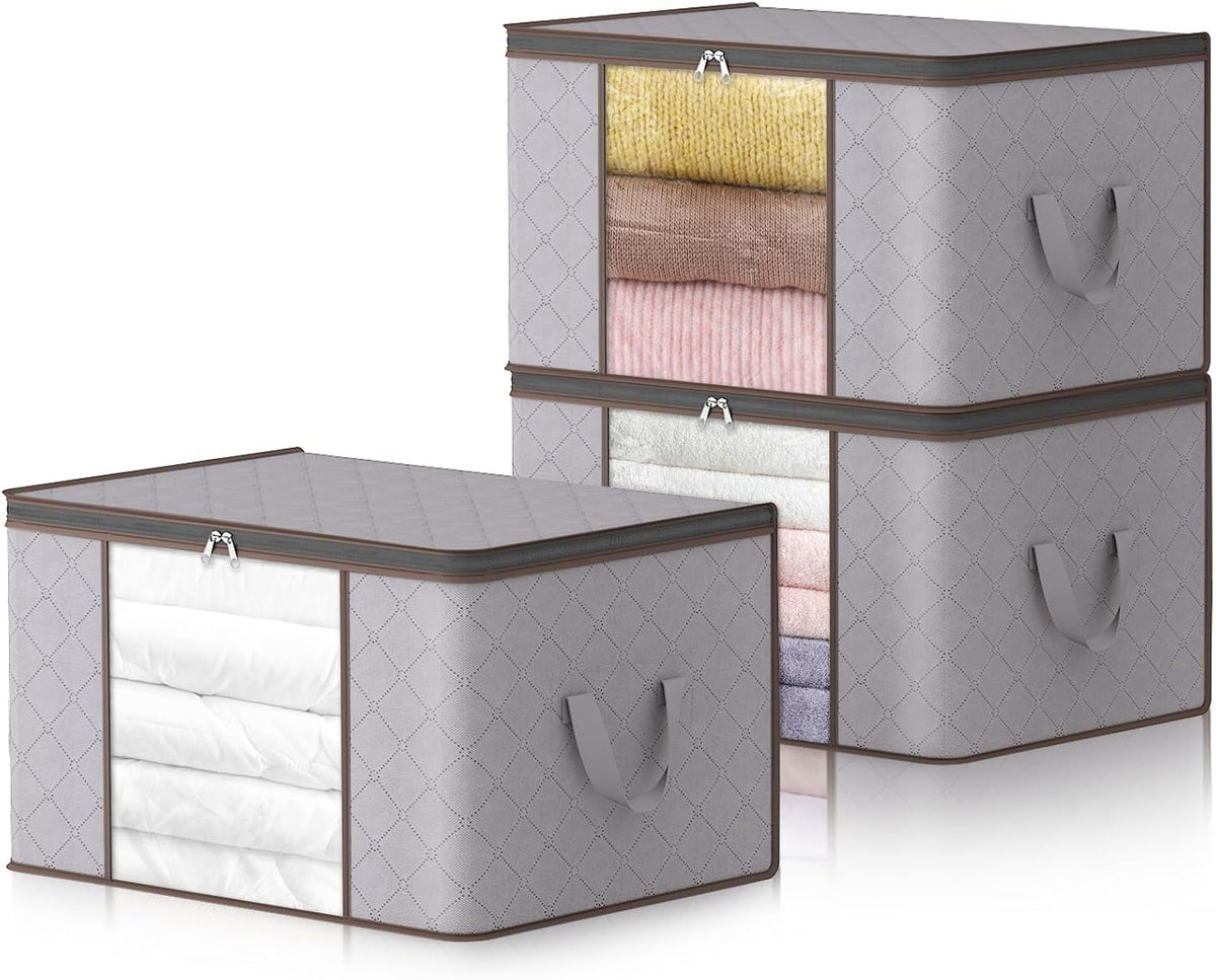 Foldable Storage Boxes with Handles and Front Window