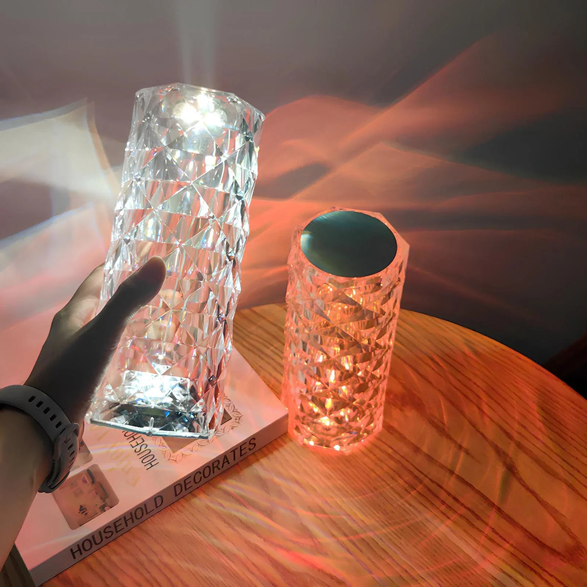 Elegant Crystal LED Lamp 16 Colour Options & Remote Control