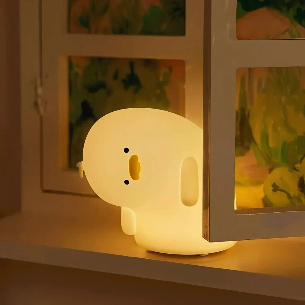 Cute Character Bedside Night Light Touch Control Rechargeable Lamp