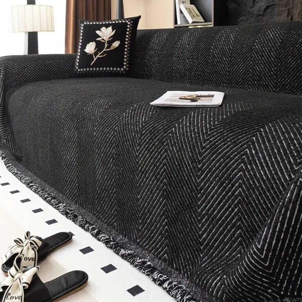 Modern Couch Protector with Herringbone Pattern