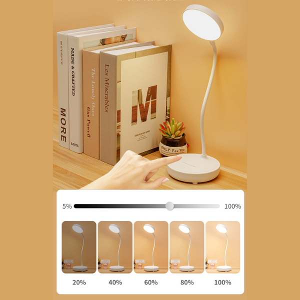 LED Desk Lamp Adjustable Brightness with Flexible Neck