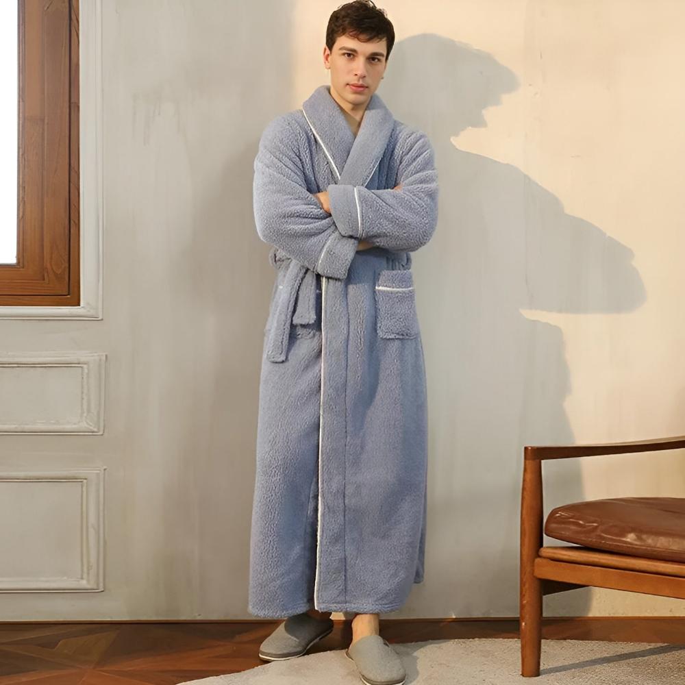 Elegant Lounge Robe with Waist Tie Closure