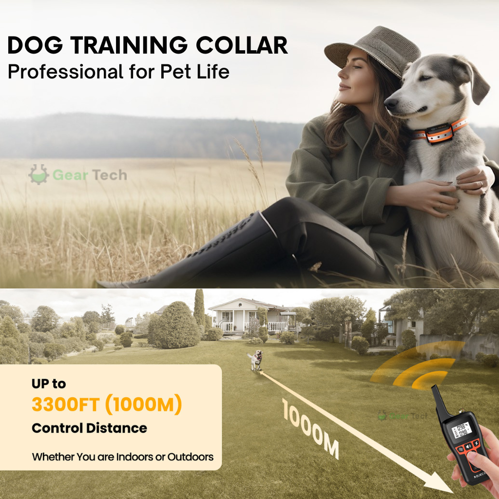 Long‑Range Waterproof Dog Training Collar with 3 Modes