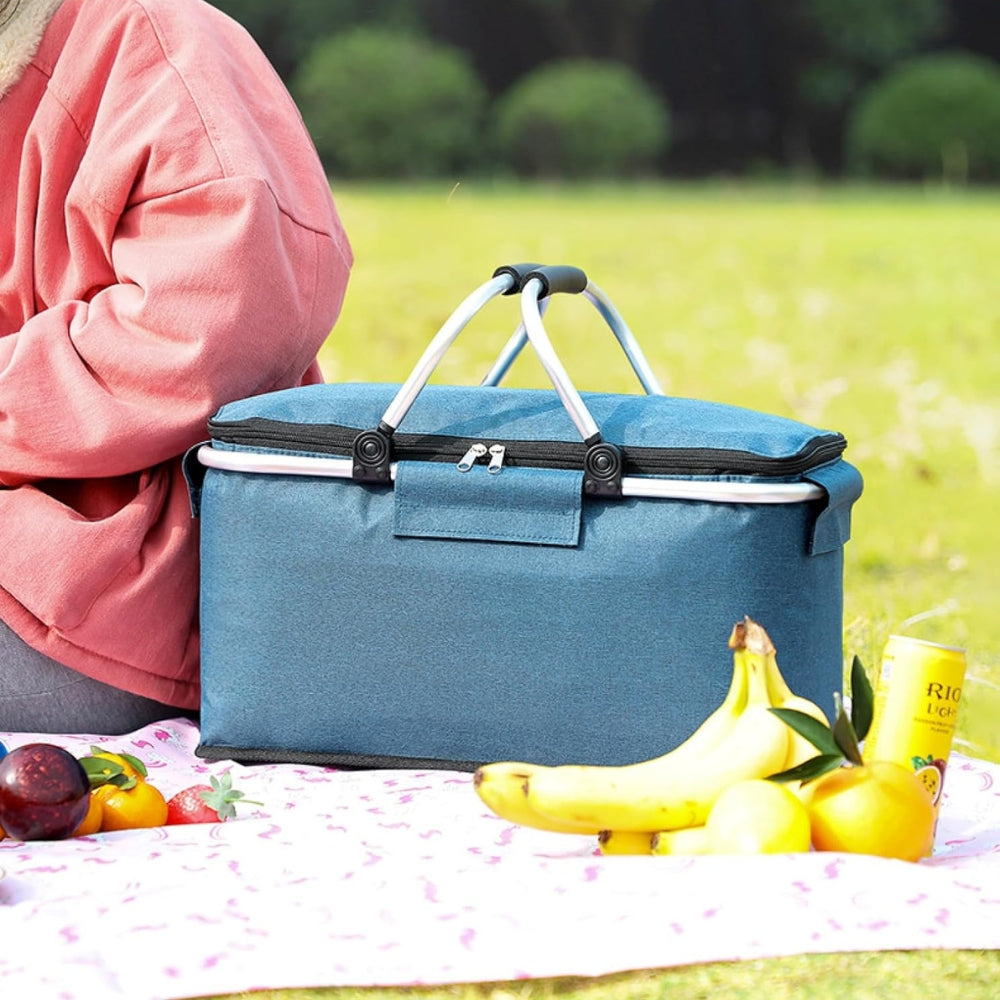 Foldable Insulated Picnic Basket 18L Portable Cooler