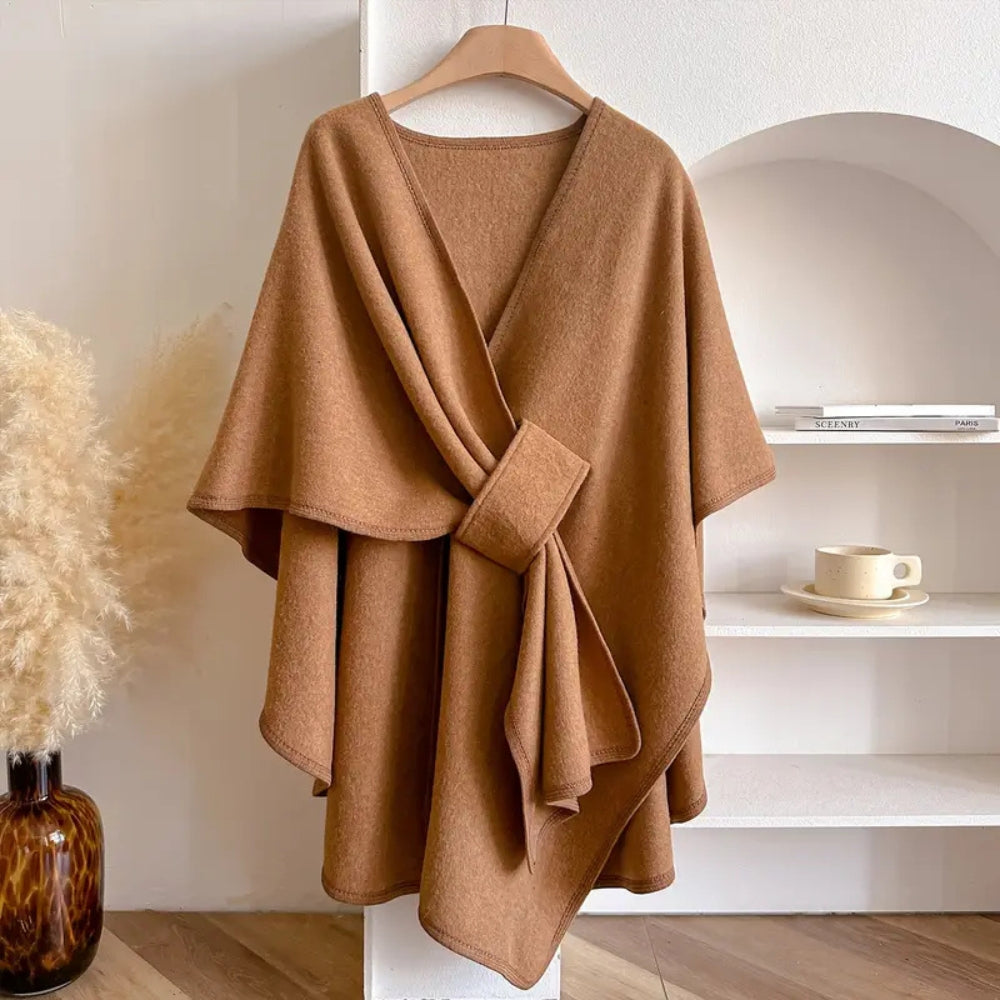 Stylish Non‑Elastic Shawl Coat with Cosy Drape